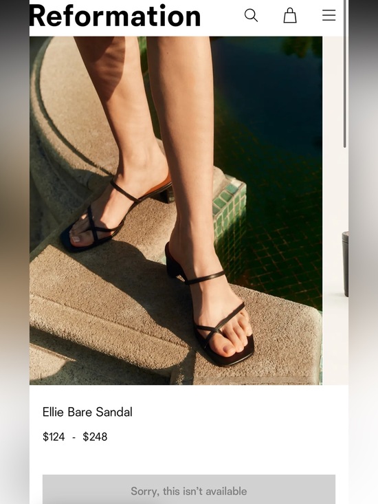 Reformation Shoes - NWT Reformation Ellie Bare Sandal Electric Blue Strappy Square-Toe Mid Heel